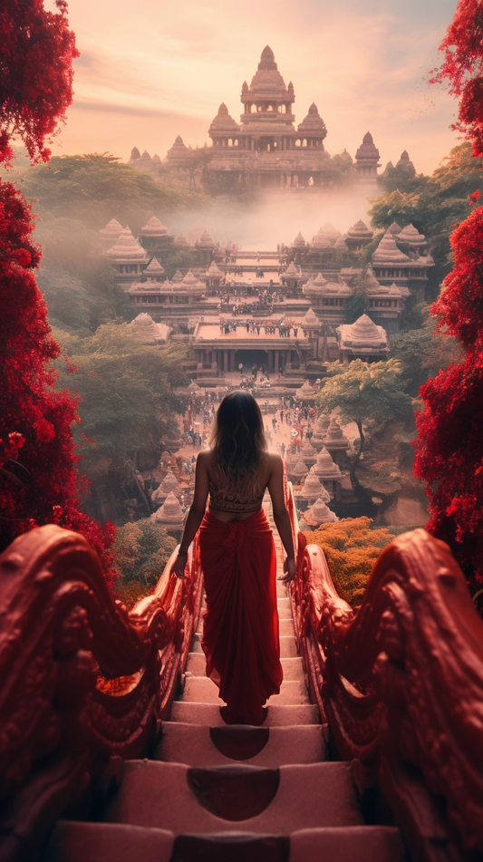 Rare Art - Mesmerizing Red Entrance to the Temple