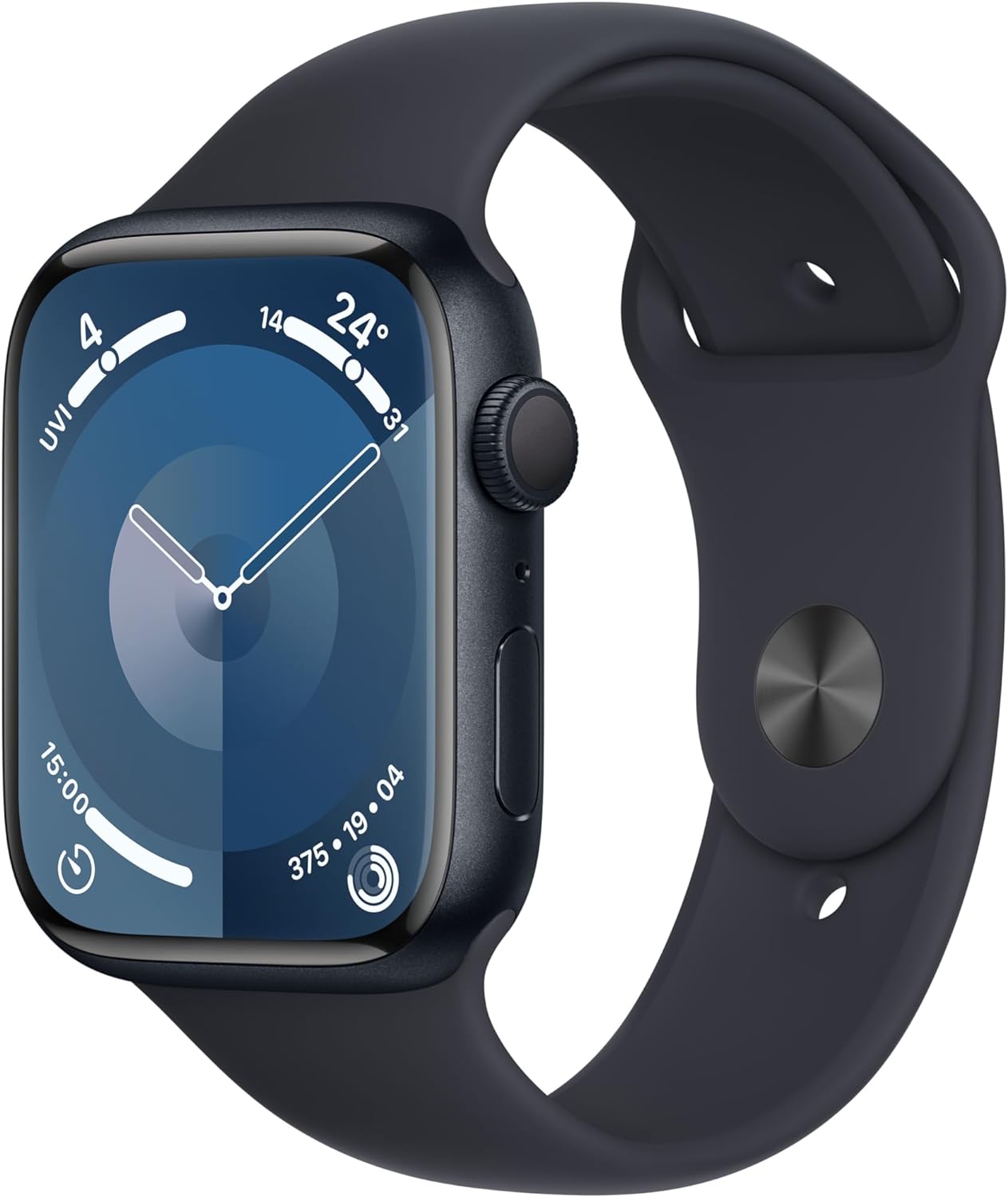 Apple Watch Series 9 [GPS 45mm] Smartwatch with Midnight Aluminum Case with Midnight Sport Band M/L. Fitness Tracker, Blood Oxygen & ECG Apps, Always-On Retina Display, Water Resistant